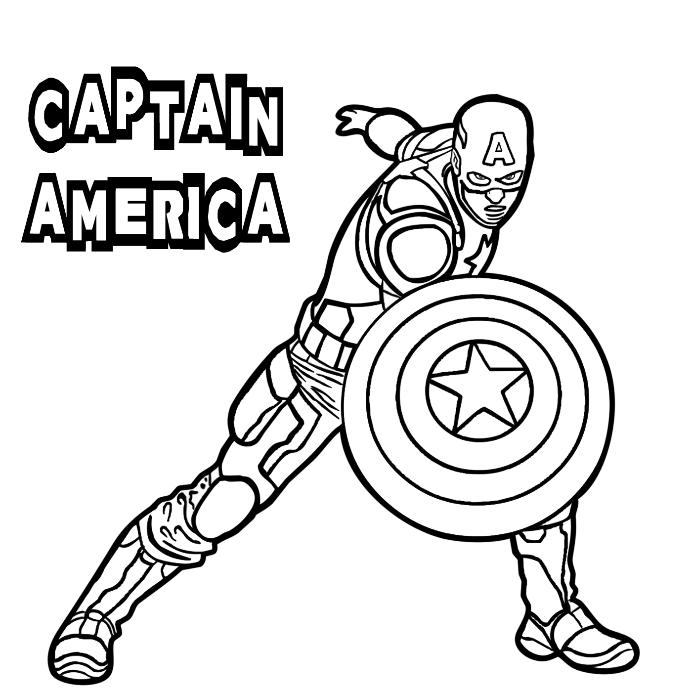 Раскраска подарок на день рождения Капитан Америка